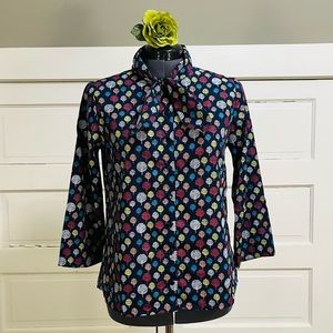 ModCloth Circus tree blouse with bow collar